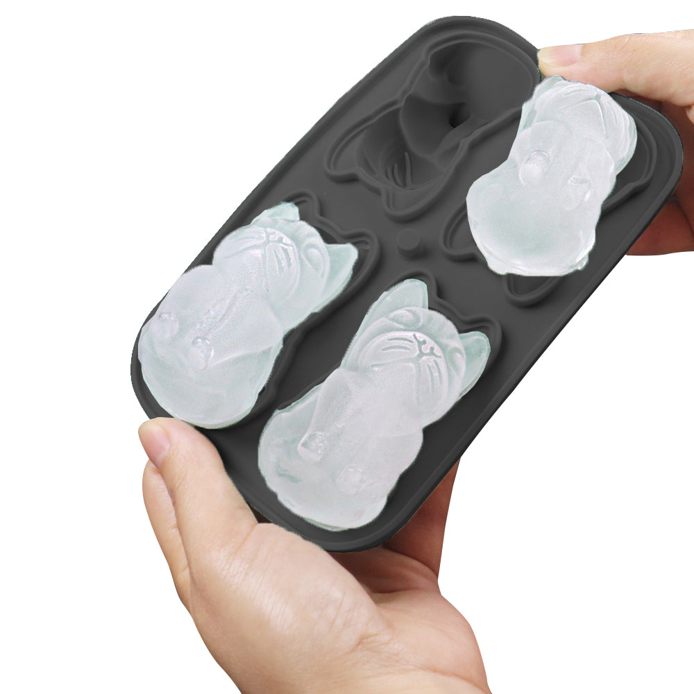 3D French Bulldog Ice Cube Mold DIY Ice Ball Mold with Lid
