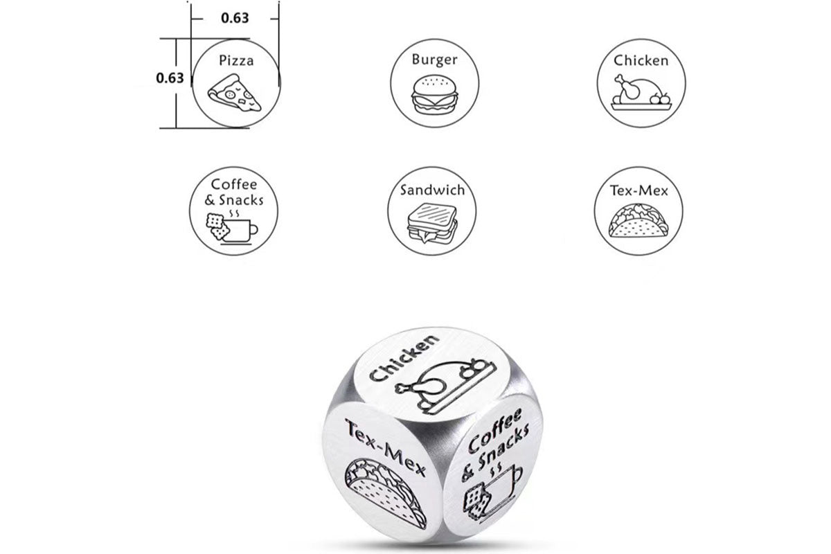 Stainless Steel Decision Dice Food Game Date Ideas Family Gift