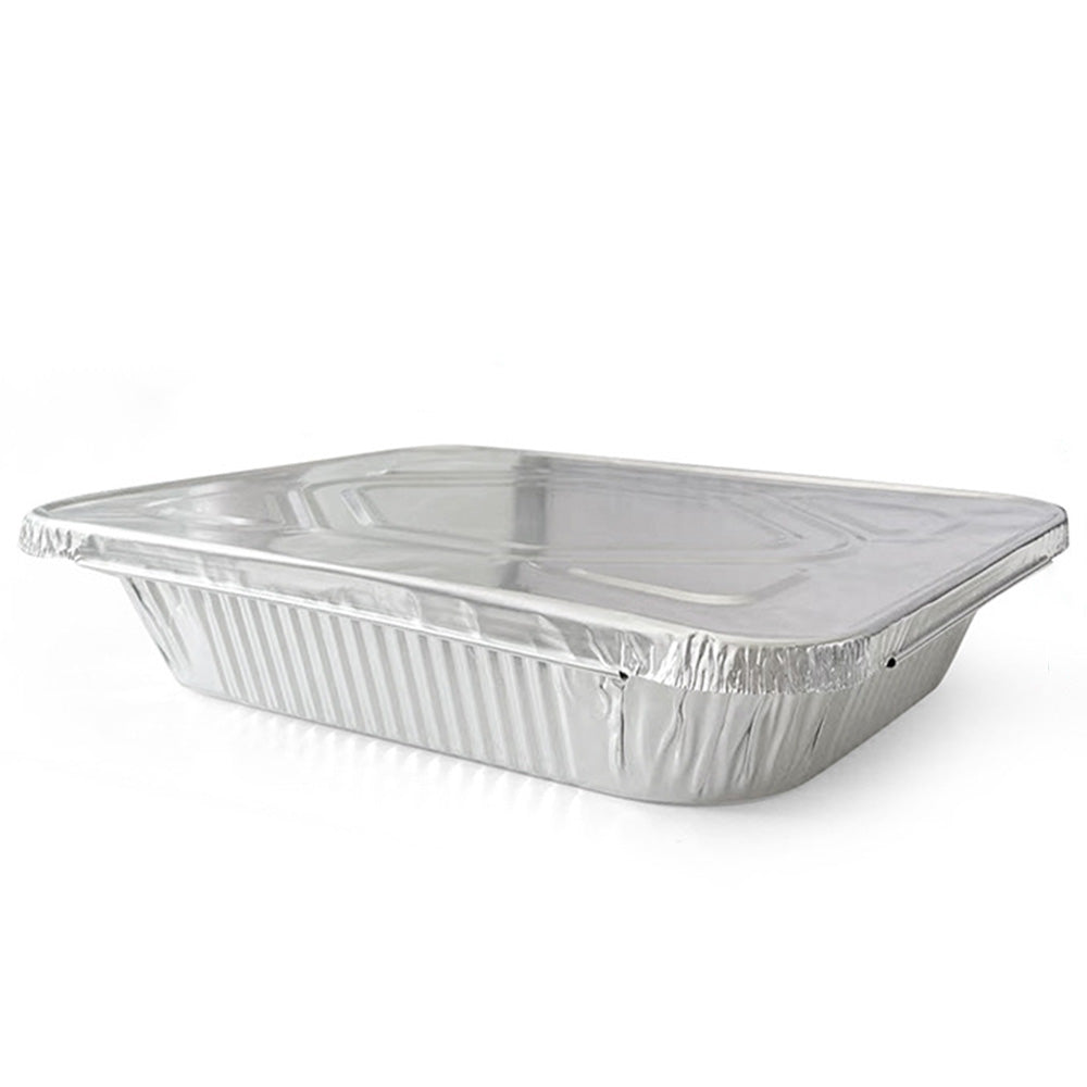 10Pcs Disposable Aluminum Foil Pans With Lids Steam Table Bakeware