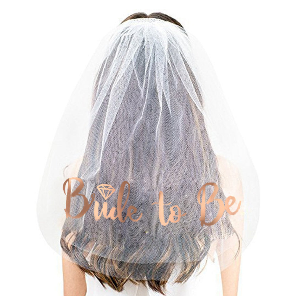 3pcs Bride to Be Sash Headband Tiara Veil Tattoo Bachelorette Bridal Shower Decoration Accessories