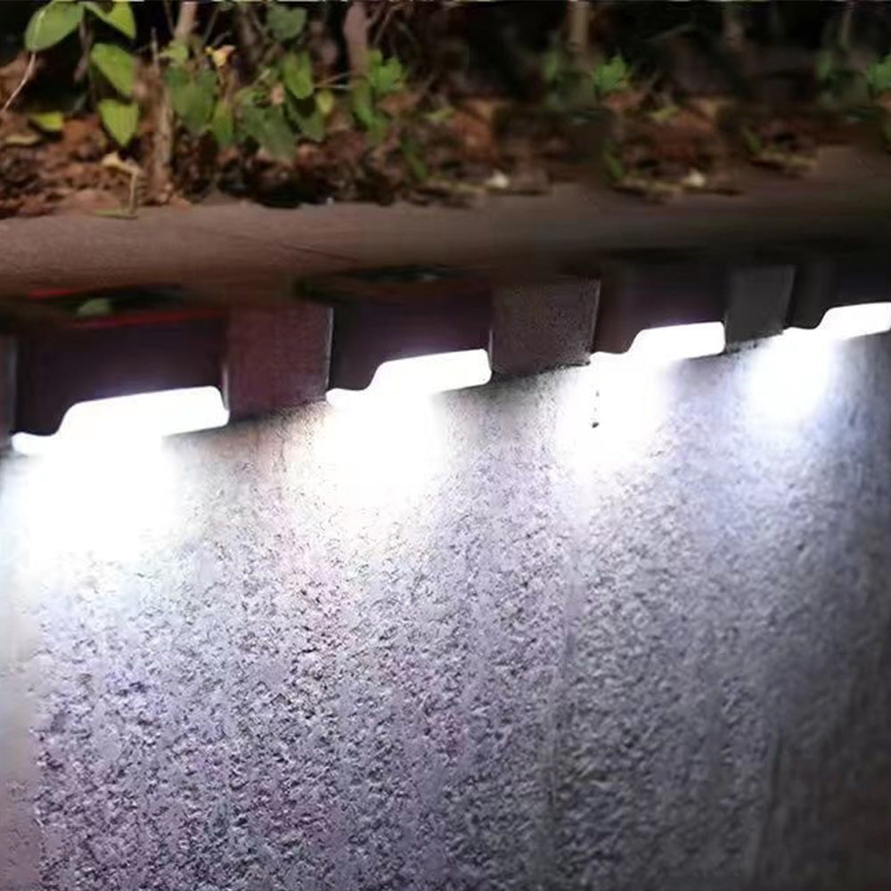 4Pcs LED Solar Fence and Step Lights for Outdoor Garden Stairs and Deck
