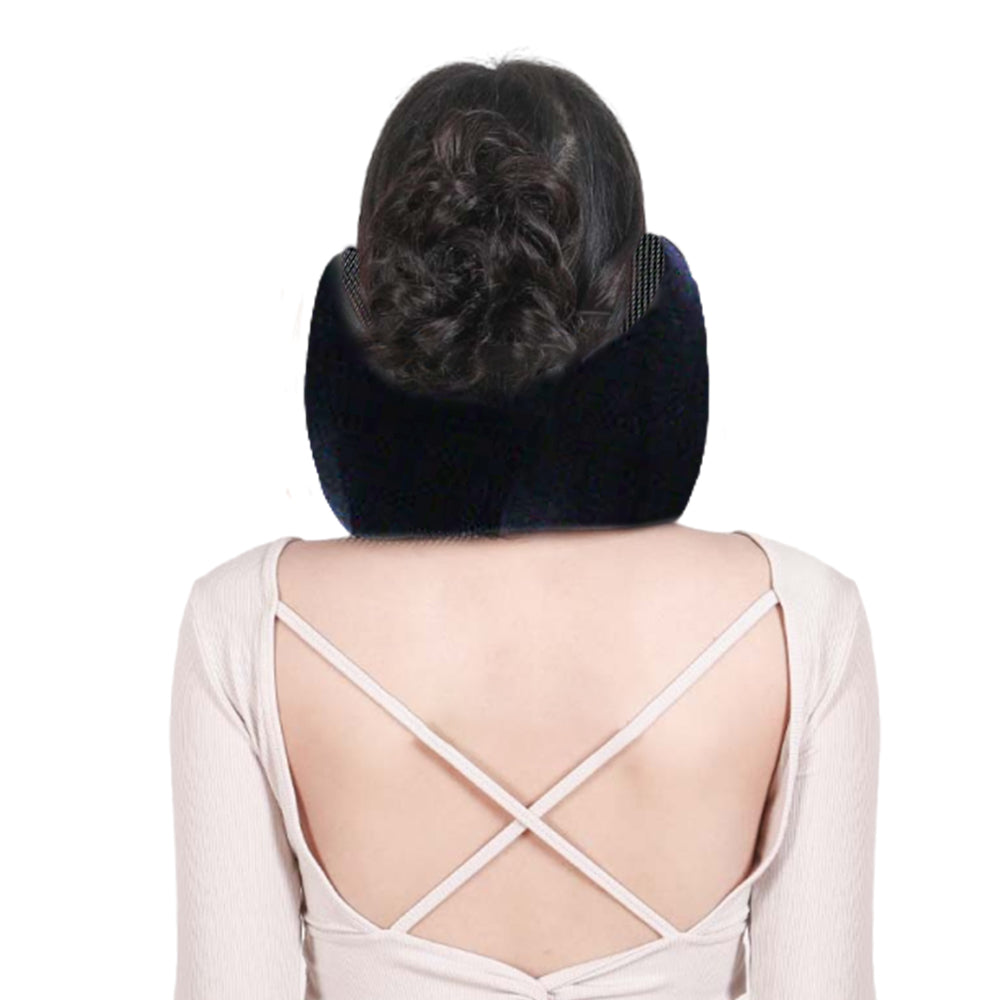 Travel U-Shape Memory Foam Neck Pillow with Noise Reduction Earmuffs Blackout Hat