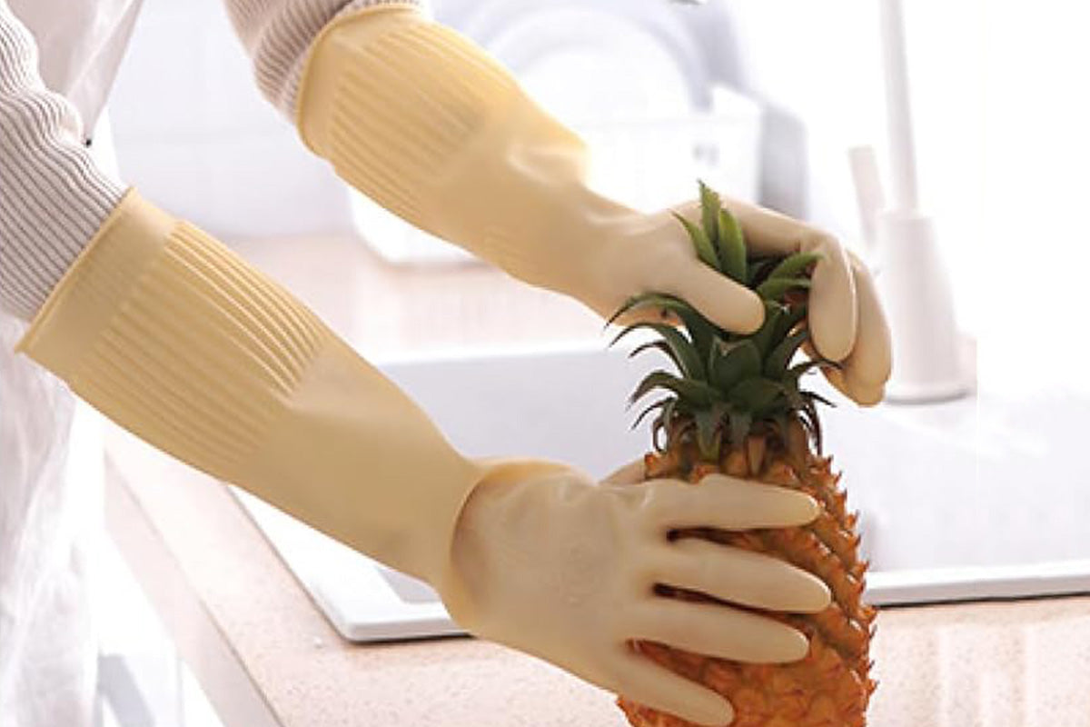 38cm Extra Long Rubber Gloves 3 Pack Heavy Duty Cleaning Gloves for Dishwashing
