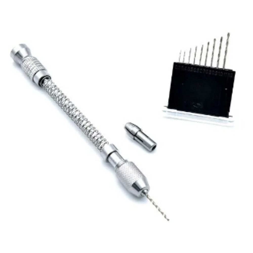 20 PCS Stainless Steel Precision Pin Vise Hand Drill Set Manual Pin Vise Set for Model Craft DIY