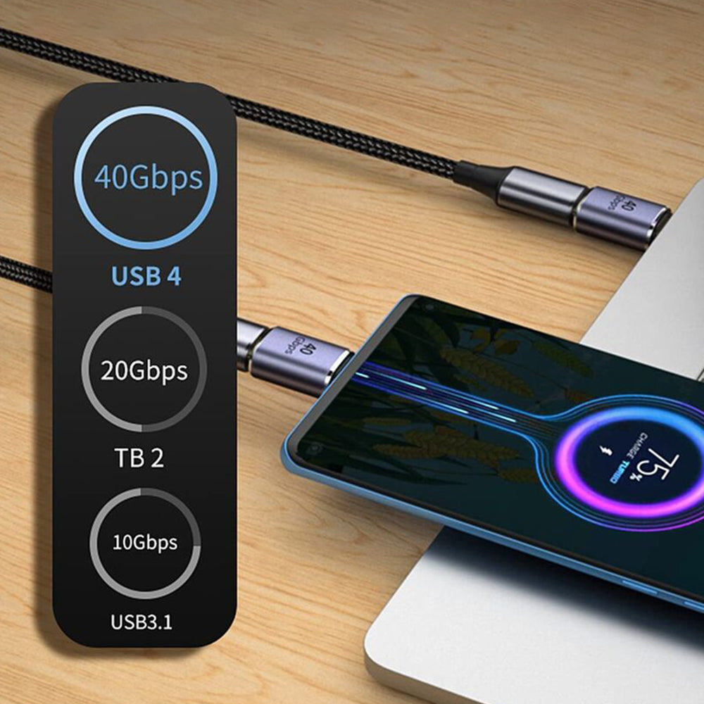 5Pcs 100W USB4.0 40Gbps Type C Male/Female to USB C Female Adapter Extender