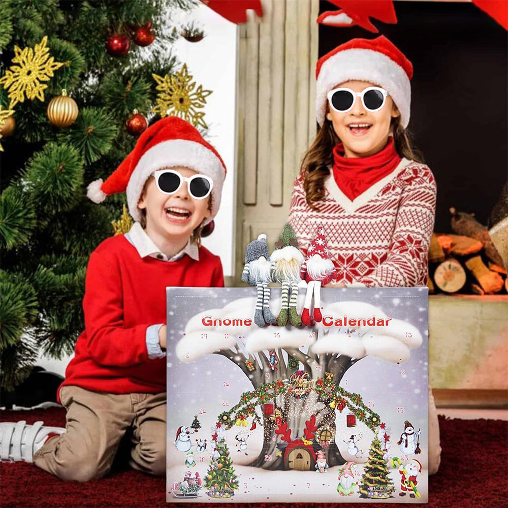 24 Days Christmas 3D Statues Advent Calendar with Gnome Plush Toy