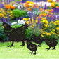 8Pcs Metal Hen and Chicks Silhouette Garden Stakes