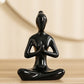 Black Ceramic Yoga Pose Statue Sculpture-Prayer