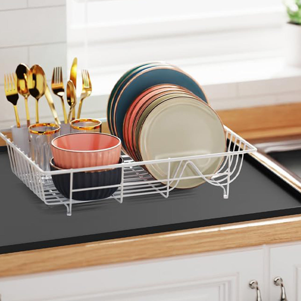 Silicone Coffee Mat Bar Mat with Detachable Dish Drying Mat for Coffee Maker Dish Rack