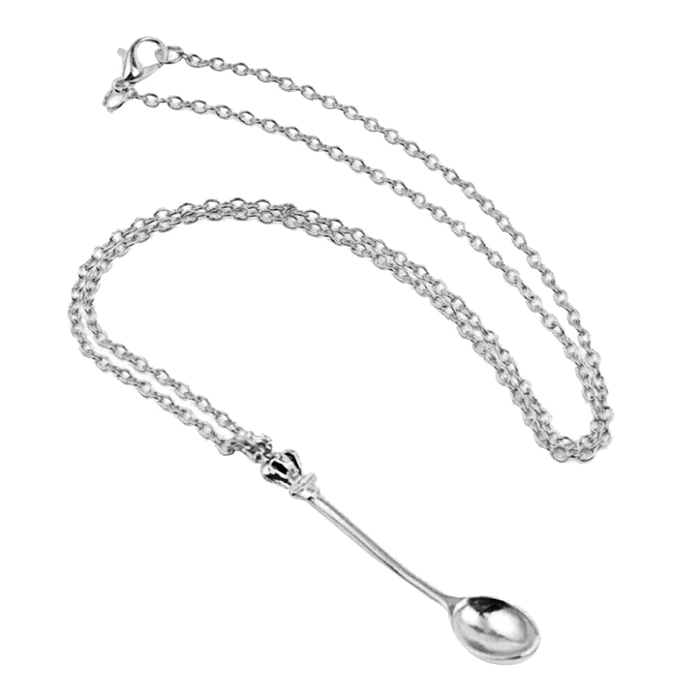 4Pcs Mini Crown Spoon Necklace