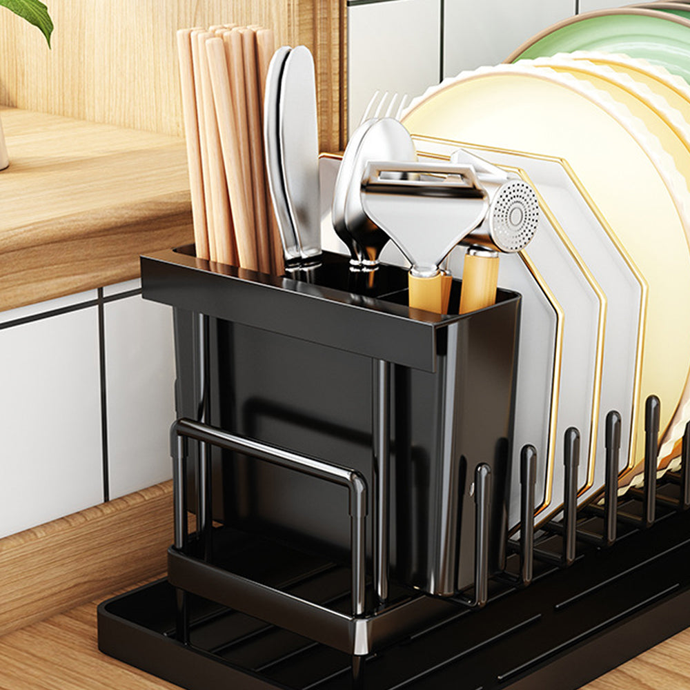 Dish Drying Storage Rack with Water Tray for Kitchen Counter