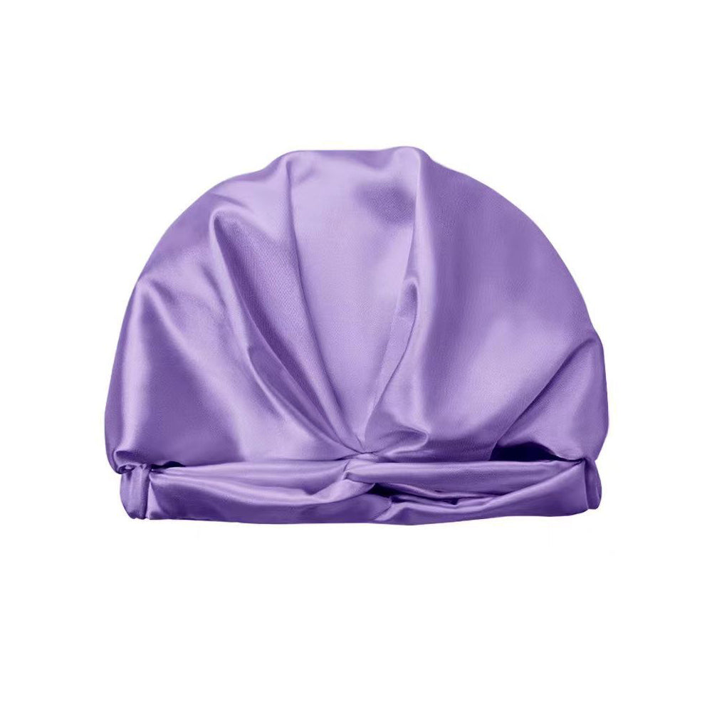 Simulated Silk Pillowcase Set With Sleeping Bonnet Hair Scrunchy
