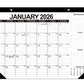 Desk Calendar 18-Month from 2026 Jan- 2027 June with Corner Protectors for Office