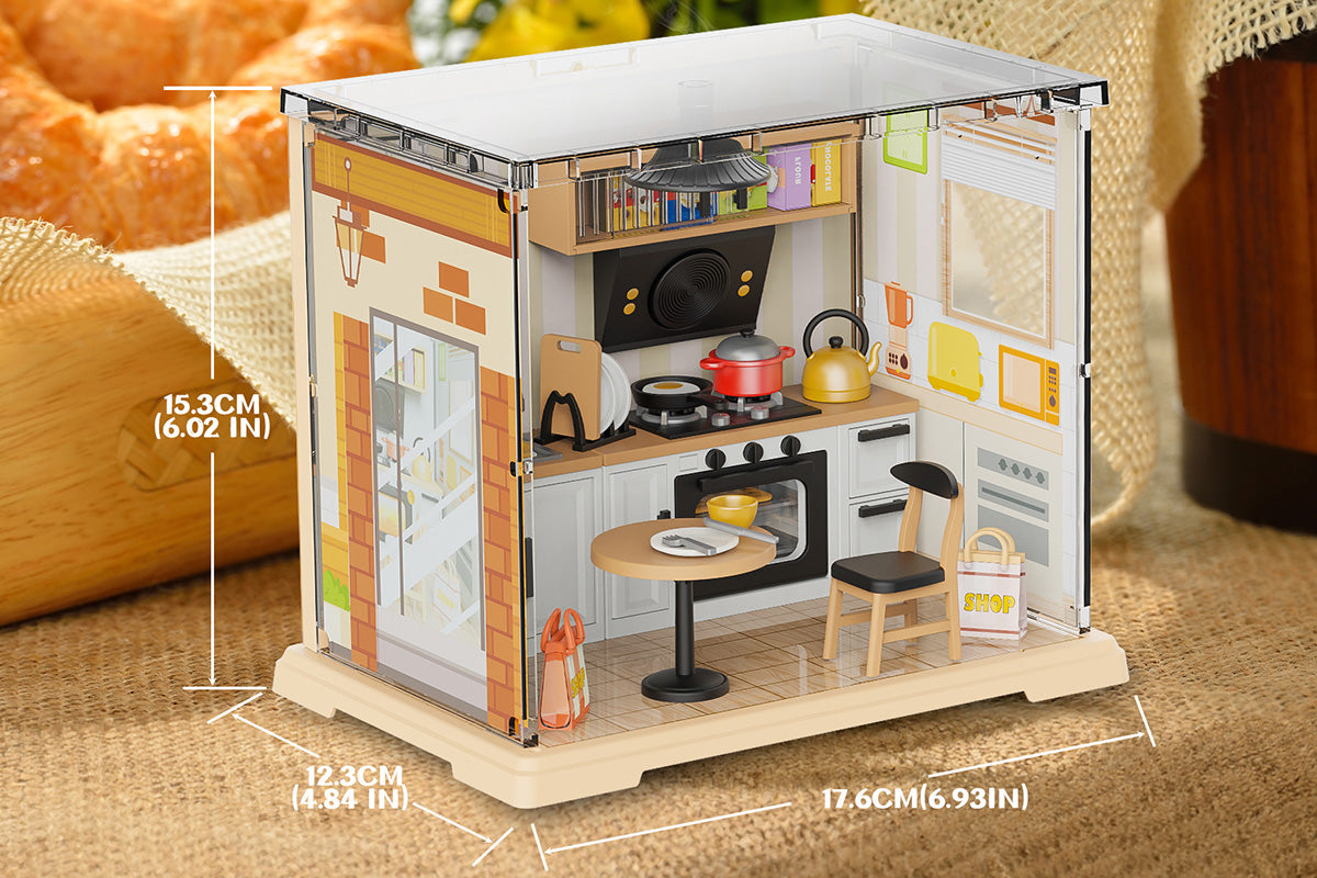 DIY Miniature Dollhouse Kit 3D Puzzle Dollhouse Toy with Dust Cover and Light