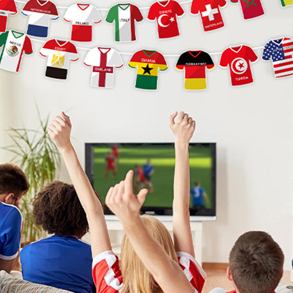 Soccer Jersey Bunting Flags – 49 Country Designs Football Party Decoration