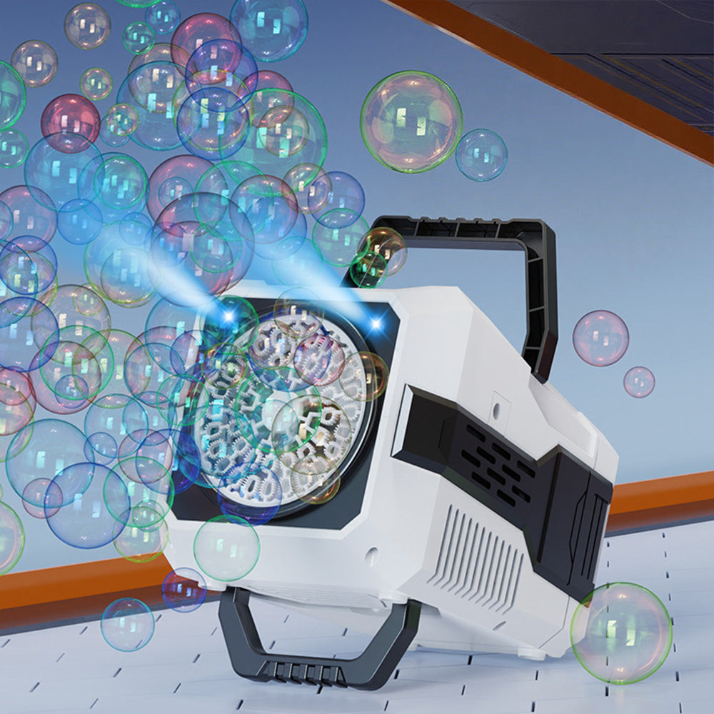 Bubble Machine Automatic Rotation and RGB Lights Bubble Maker for Parties Weddings