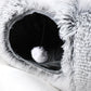 Winter Plush Cat Tunnel with Cat Bed