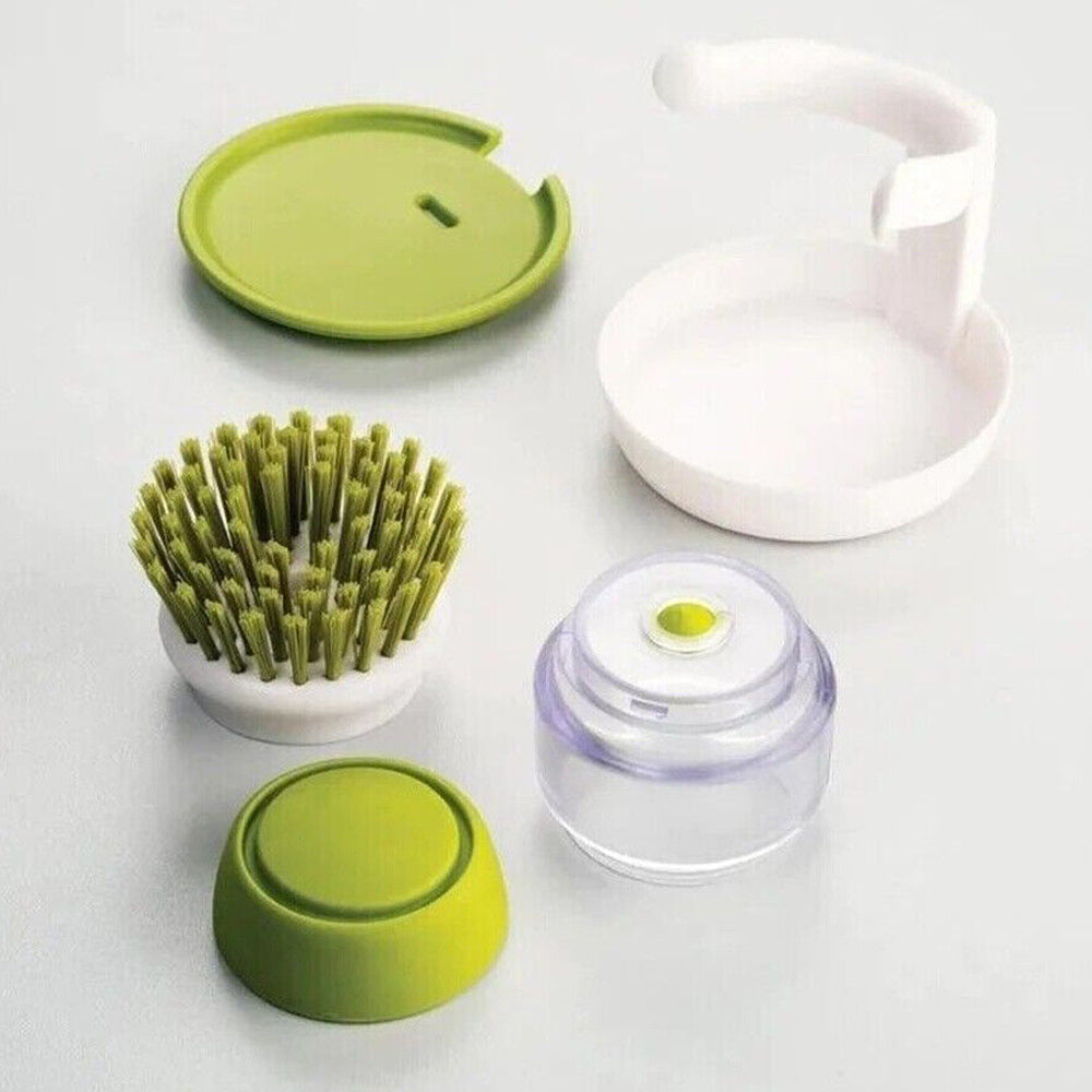 Dish Scrub Brush with Soap Dispenser Palm Scrub Washing Brush Pressing Cleaner