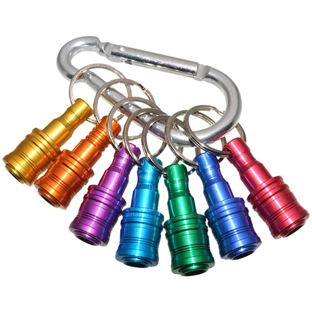 7Pcs Socket Drill Bit Holder 1/4 Inch Keychain Extension Bar Hex Screwdriver Bits Holder