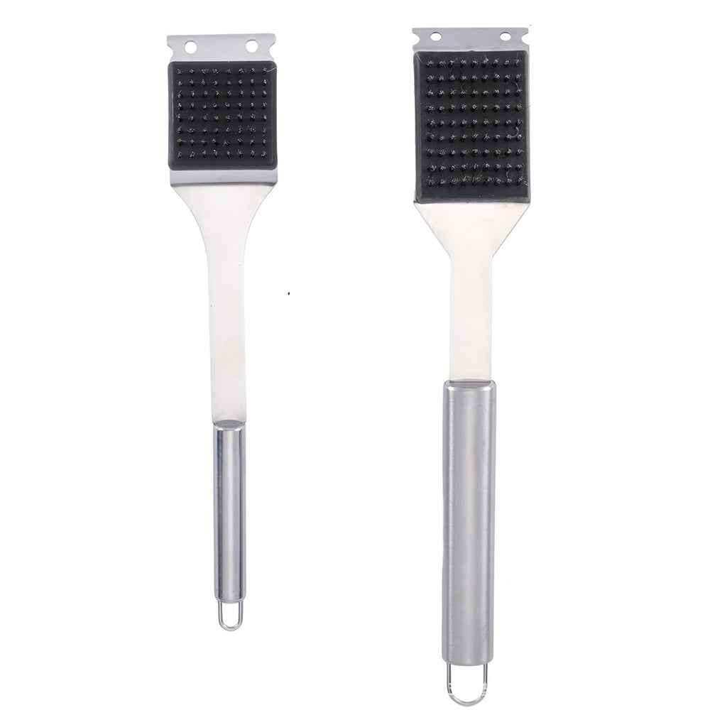 2 Pack BBQ Grill Brush Set Stainless Steel Wire Brushes in 41.9cm and 35.6cm for Outdoor Grilling