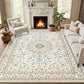 Large Floor Rug Crystal Velvet Vintage Boho Non-Slip Carpet for Bedroom Dining Room