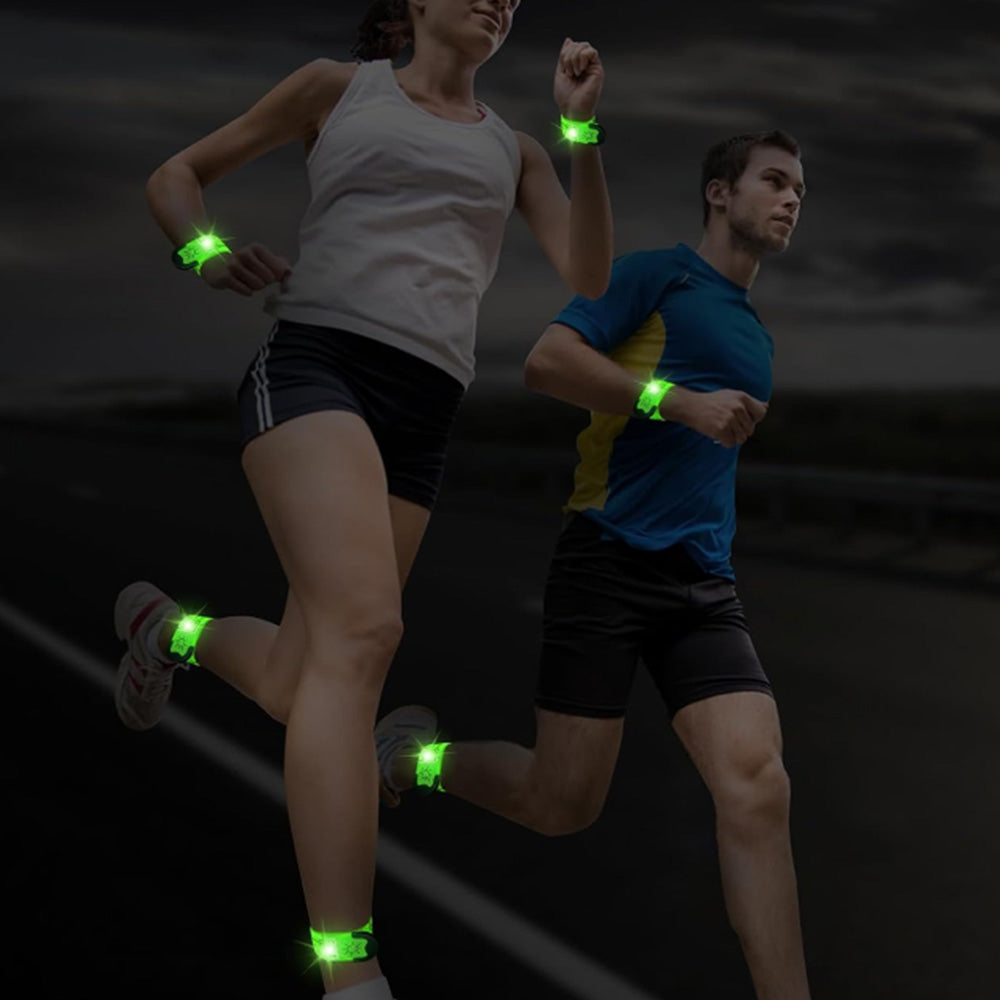 2Pcs LED Slap Wristband Night Running Security Glowing Bracelet Luminous Armband Strap