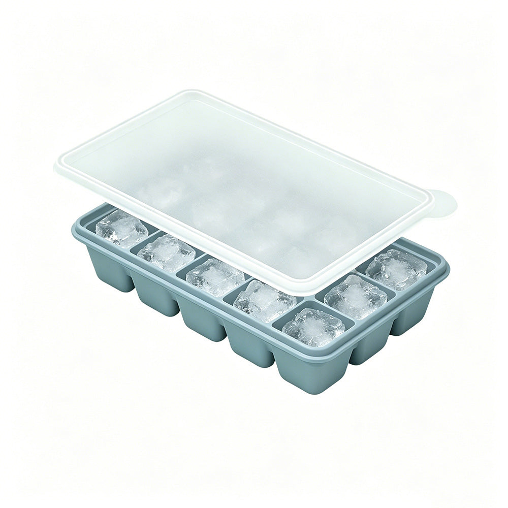 3 Pack Silicone Ice Cube Trays with Lids Large Ice Mold for Freezer