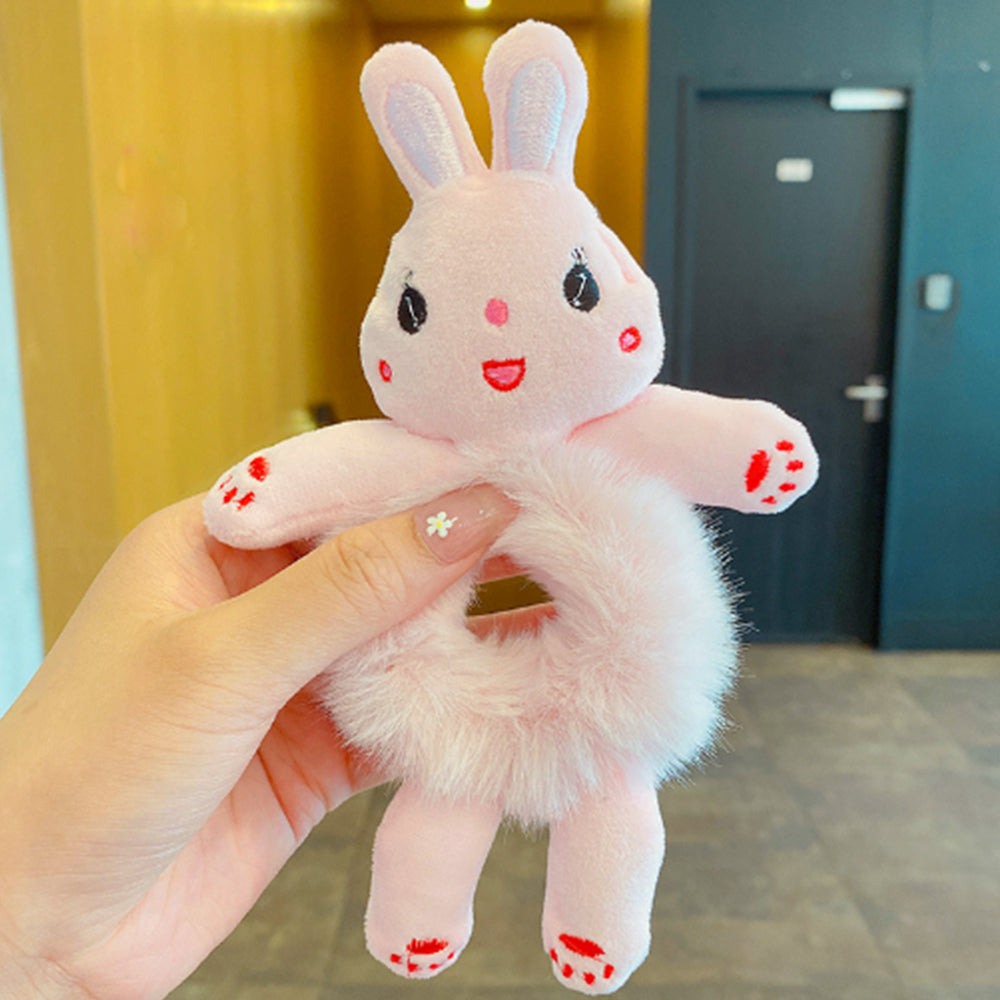 3Pcs Cute Animal Scrunchies Plush Hair Bands