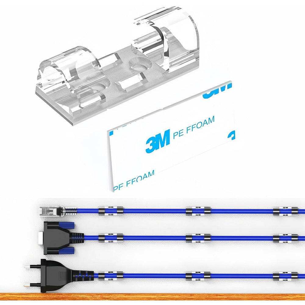 5mm Self Adhesive Cable Clips and Cord Holders for Wire Management