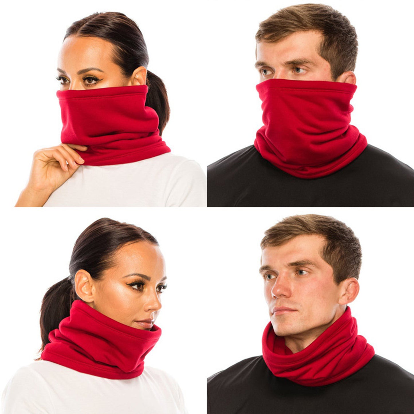 3Pcs Unisex Polar Fleece Neck Warmer 3 In 1 Multifunctional Scarf