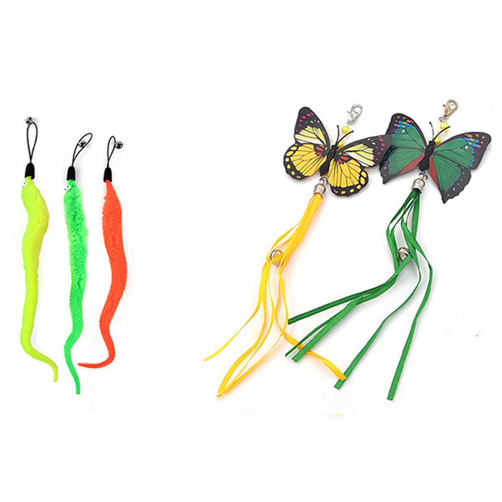 20 Pack Interactive Cat Feather Suction Cup Wand Toy Set