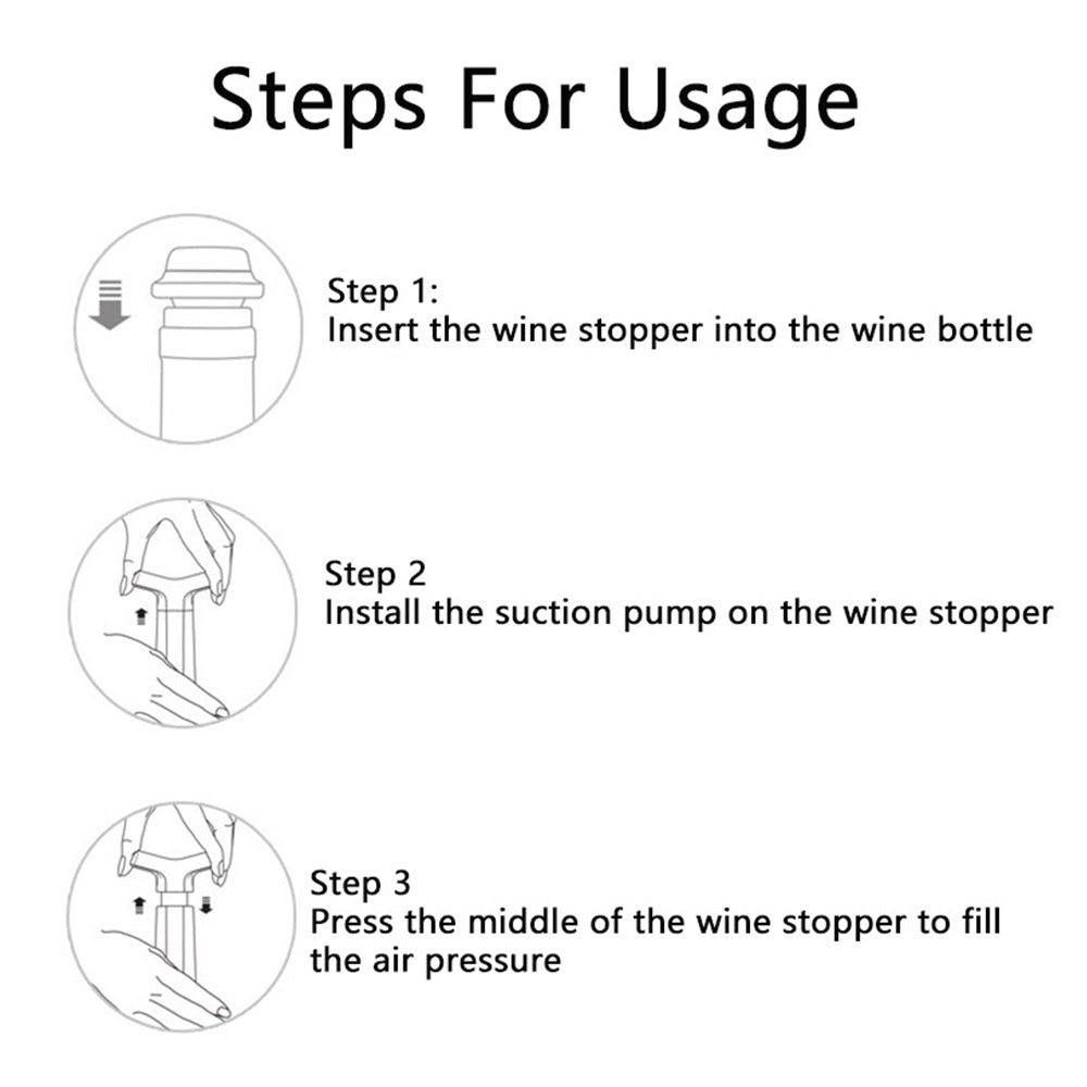 2Pcs Wine Saver Vacuum Pump with 4 Vacuum Wine Stoppers