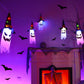Halloween Led Flashing String Light Hanging Ghost Pumpkin Hat Lamp Prop Halloween Decor