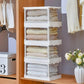 4 Tier Clear Storage Bins with Lids Stackable Plastic Bins with Wheels for Closet Bedroom Living Room