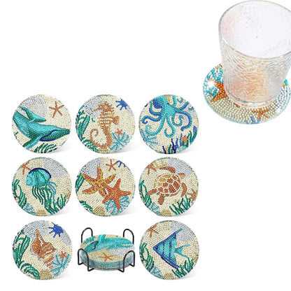 8Pcs Diamond Art Coasters Kit Diamond Painting Coasters
