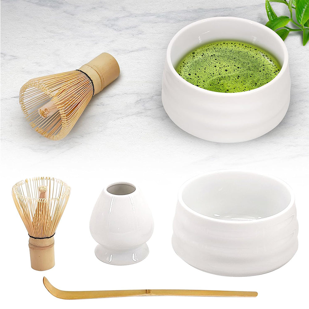 4Pcs Traditional Matcha Tea Set Bowl Whisk Scoop Accessories