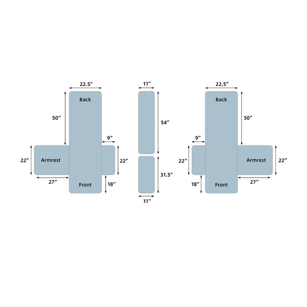Water Resistant Non-Slip Split Recliner Couch Cover-2-Seater