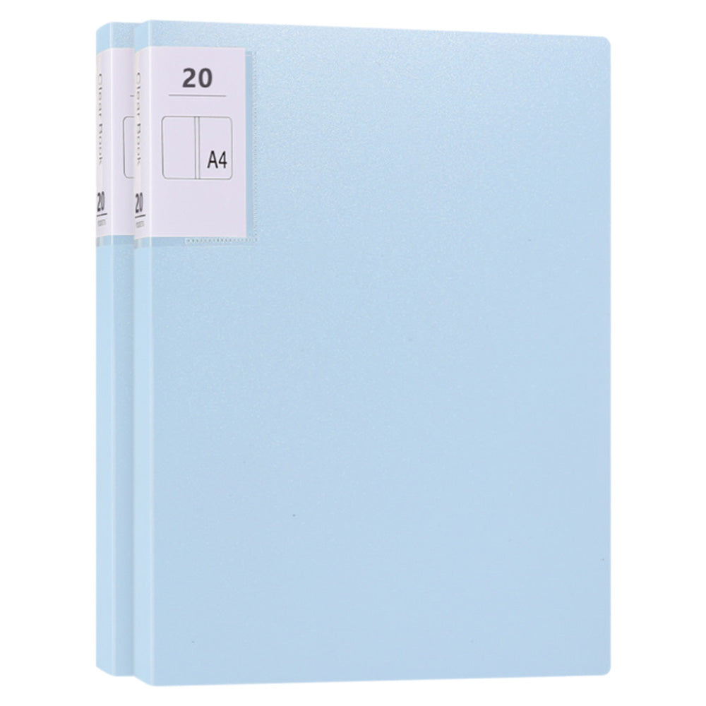 2 Pack A4 Sheet Protector Binder 40 Page Clear Folder for Certificates Posters