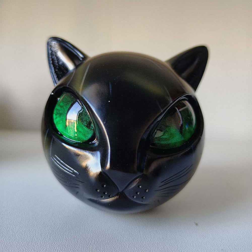 Luxury Black Cat Sculpture Elegant Home Decor Gift Ready Art Piece