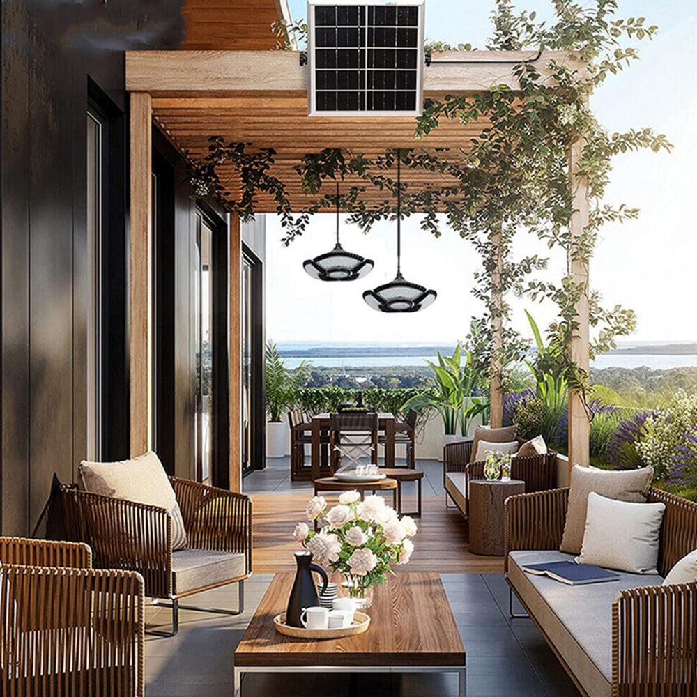 136 LED Outdoor Solar Ceiling Pendant