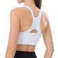 Women Adjustable Sports Bra Wide Strap Design for Running and Gym Fitness-White