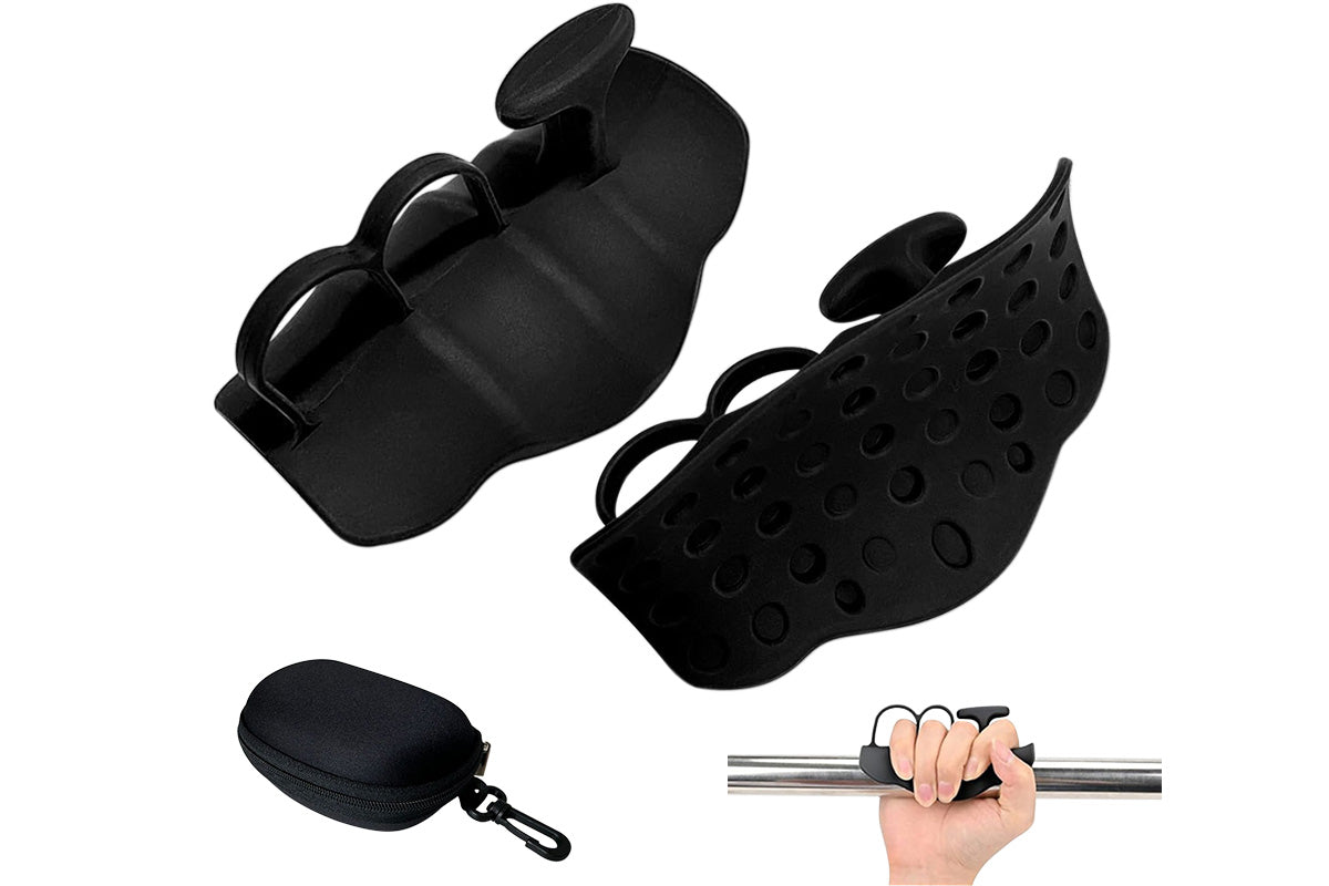 Anti-Slip Workout Grips Ergonomic Silicone Hand Guard Grips for Palm Protection-Black
