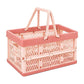 Portable Foldable Storage Basket for Camping Shopping and Home-Pink
