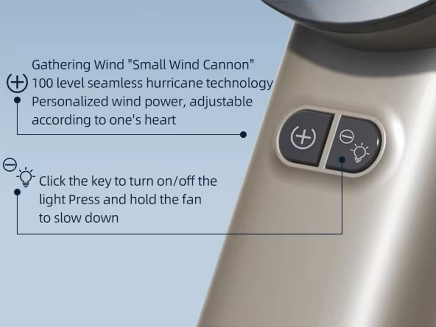 100 Speed USB Handheld Cooling Fan with Light
