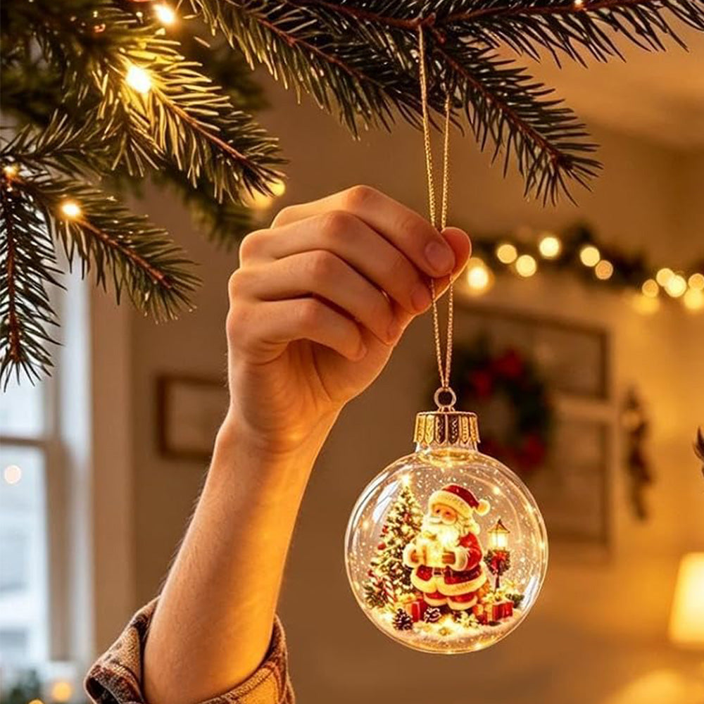 2 Pack 8cm Clear Plastic Fillable Christmas Ball Ornaments
