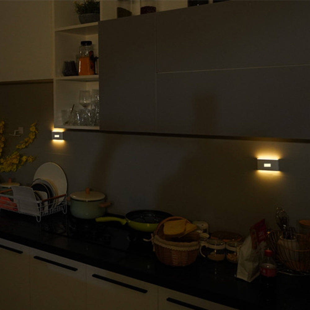 2Pcs Rechargeable LED Smart Sensor Night Light for Wall