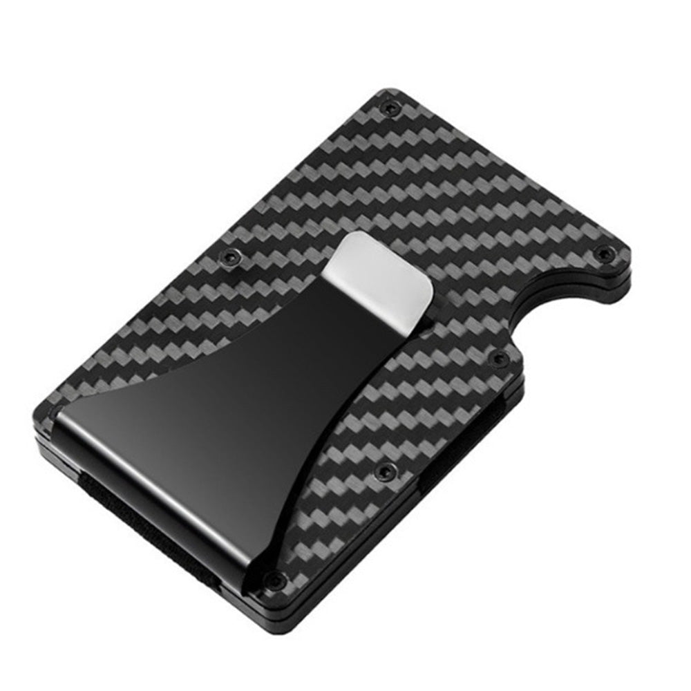 RFID Blocking Carbon Fiber Card Holder Slim Wallet for Men with Anti-Theft Protection