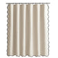 Waterproof Shower Curtain Thick Boho Wavy Edge With Rustproof Hooks