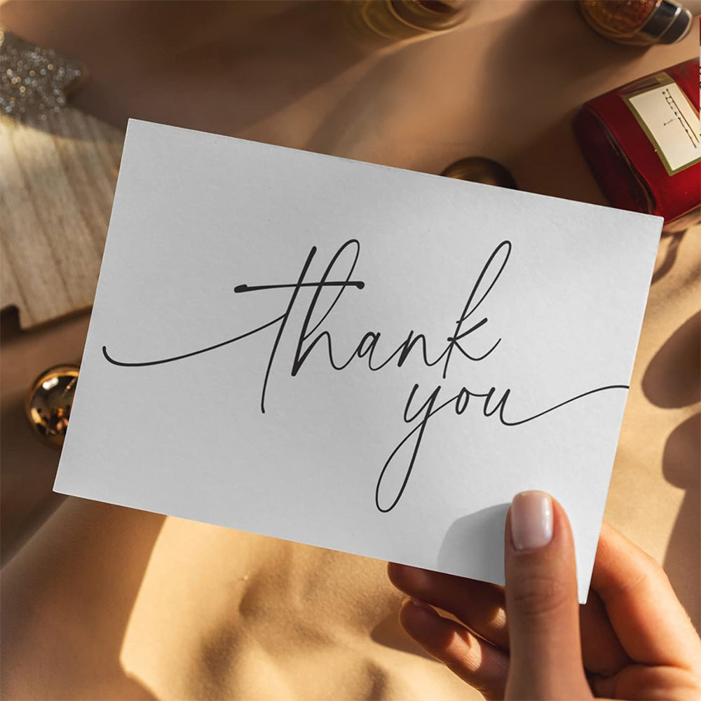 40 Thank You Cards with 40 Envelopes and 42 Stickers for Weddings Graduation