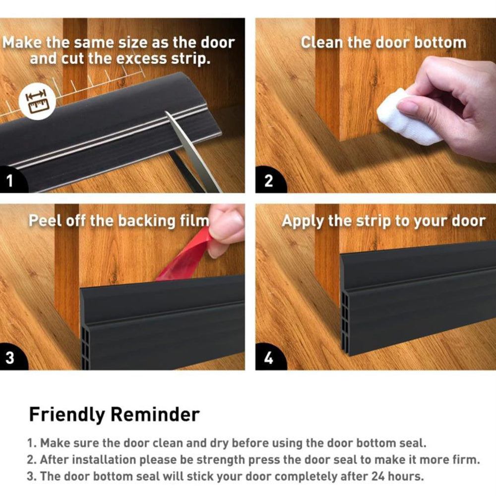 3 Self-adhesive Silicone Door Draft Seal Strip